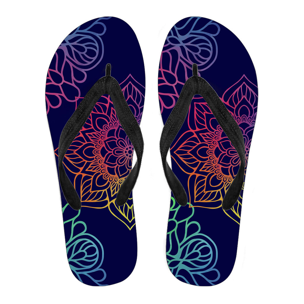 Mandala Blue Flip Flops
