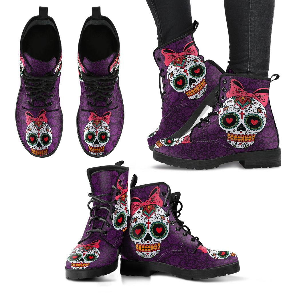 Sugar Skull Women's Leather Boots