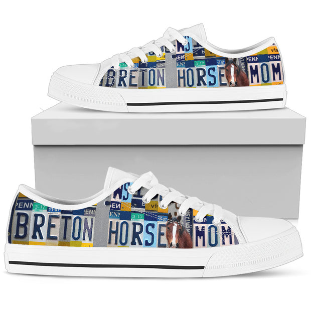 Women's Low Top Canvas Shoes For Breton Horse Mom