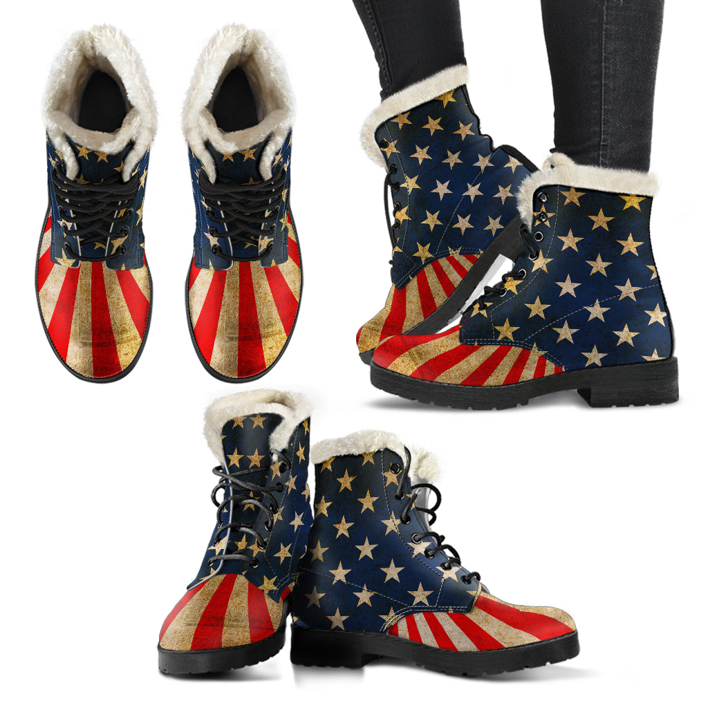 Great America Faux Fur Leather Boots
