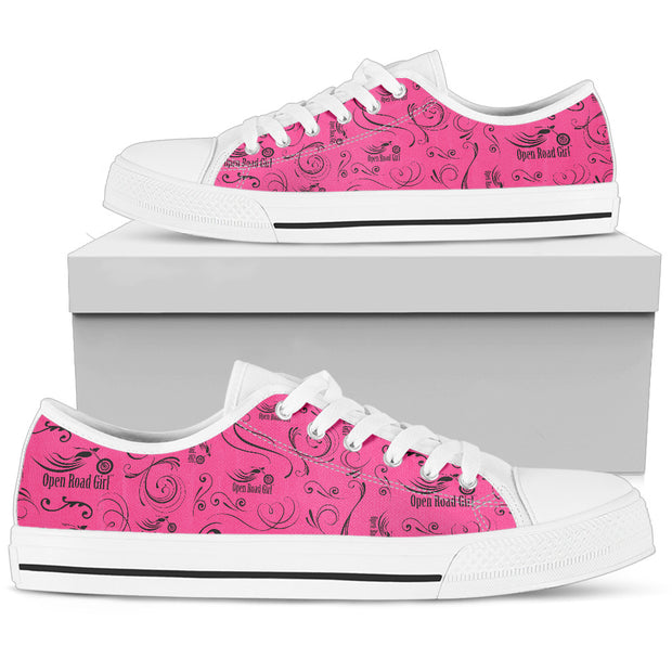 PINK Full Color Scatter Design Open Road Girl Women's Low Top Shoe