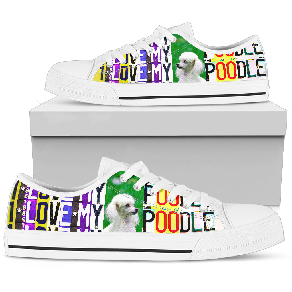 Women's Low Top Canvas Shoes For Poodle Lovers