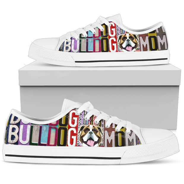 Women's Low Top Canvas Shoes For Bulldog Mom