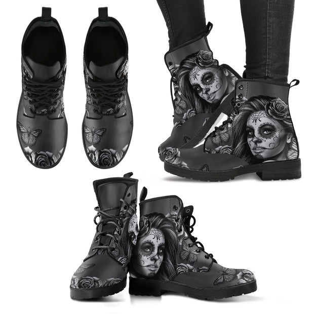 Women's Leather Boots Calavera (Gray)