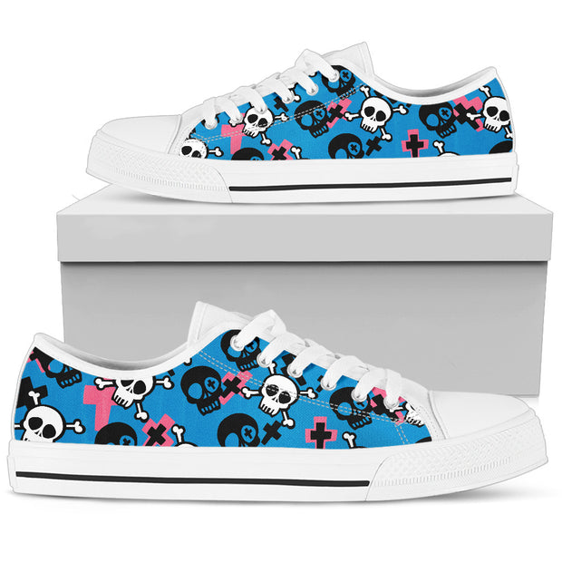 Skull And Cross Bones Women`s Low Top Shoe