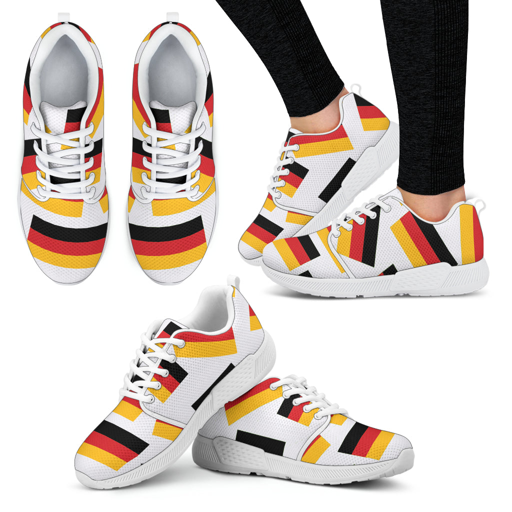 GERMANY'S PRIDE! GERMANY'S FLAGSHOE - Women's Athletic Sneaker (white bg - white lace)