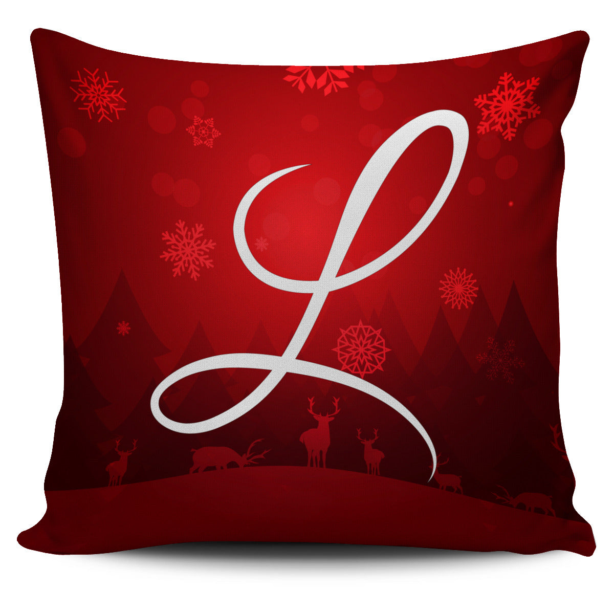 Christmas Love Pillow Cover - Letter L