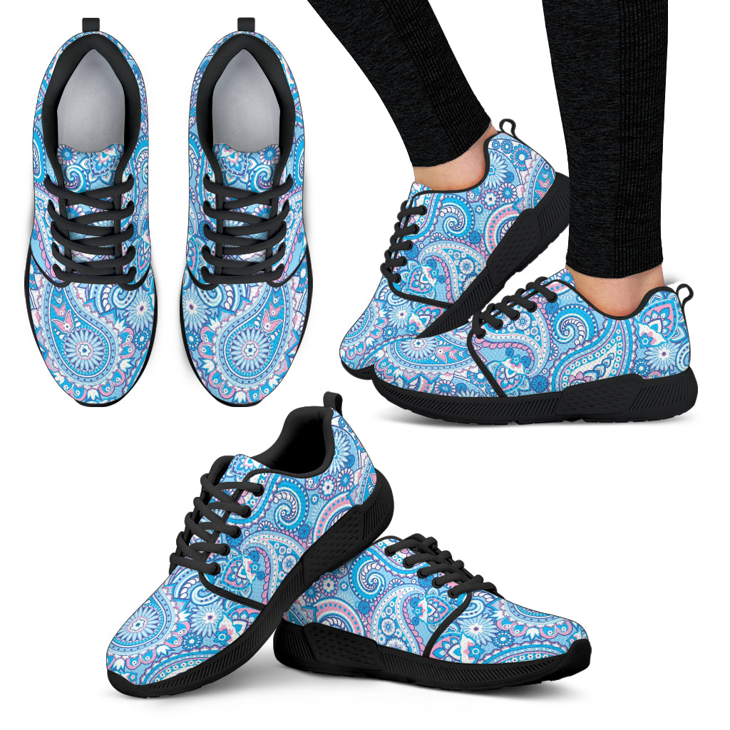 Paisley Pattern Blue Athletic Sneaker