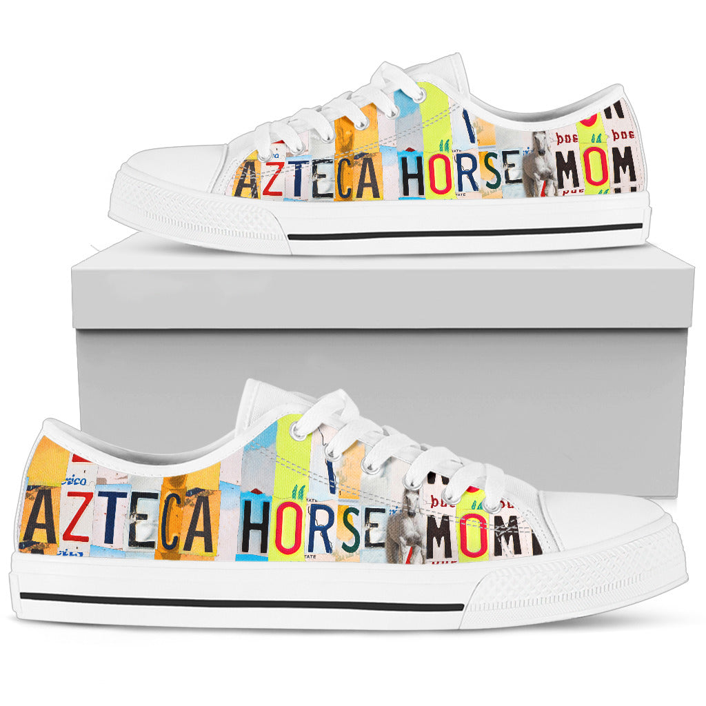 Women's Low Top Canvas Shoes For Azteca horse Mom