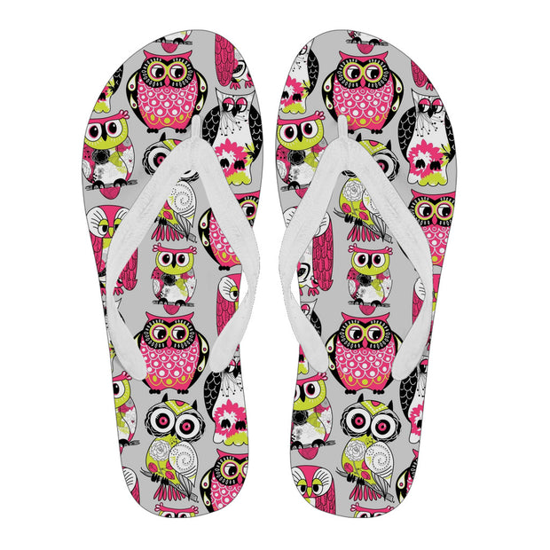 Women Flip Flop Owls