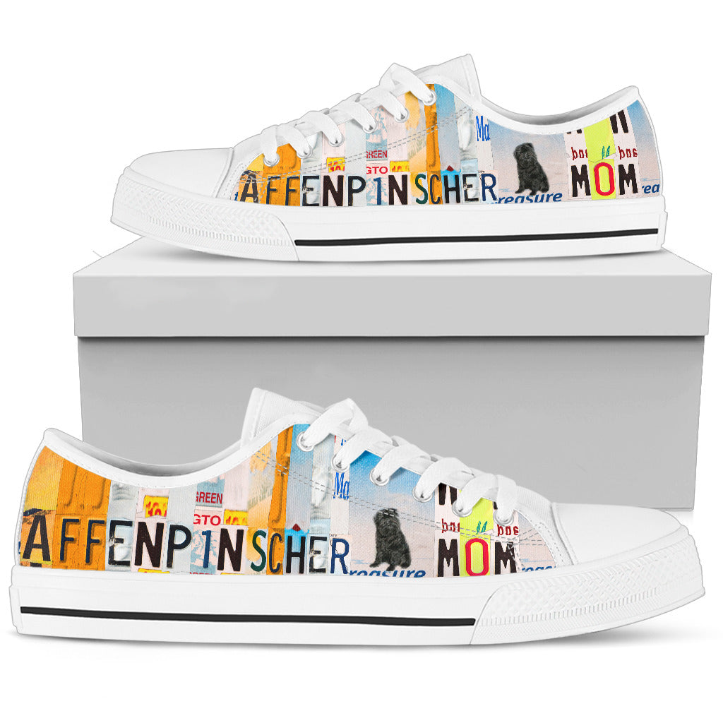 Women's Low Top Canvas Shoes For Affenpinscher Mom