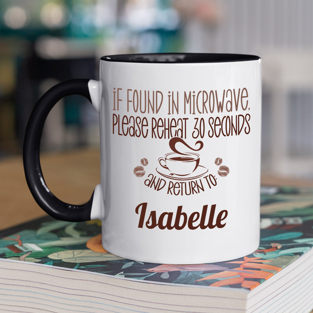 If Found Coffee Mug, White with Colored Inside and Handle