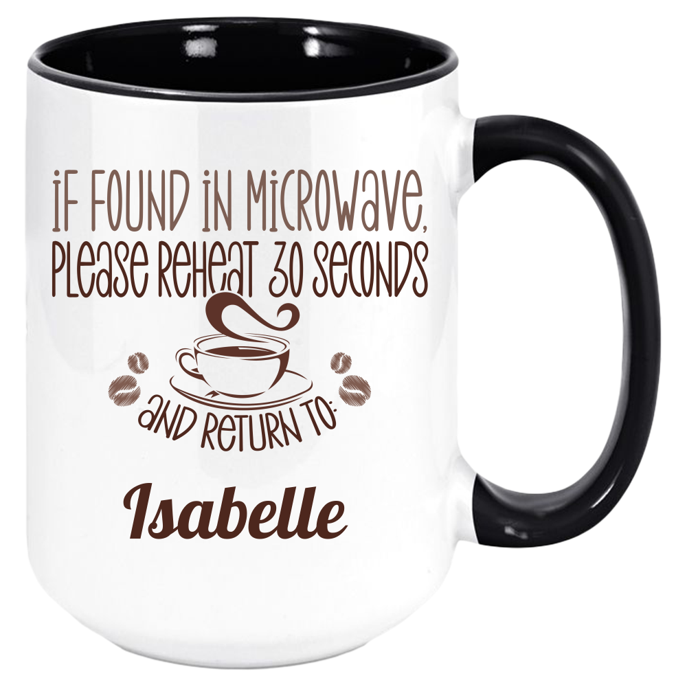 If Found Coffee Mug, White with Colored Inside and Handle