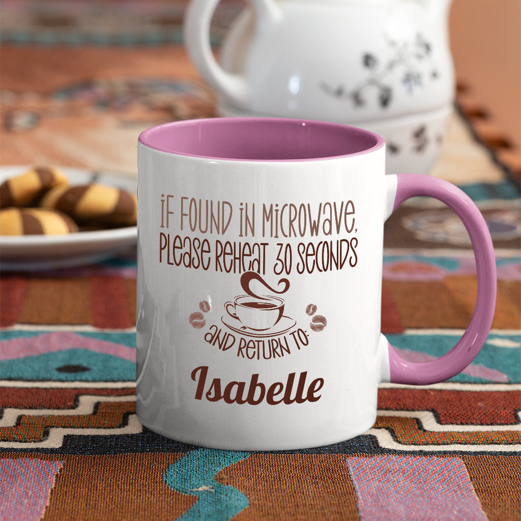 If Found Coffee Mug, White with Colored Inside and Handle