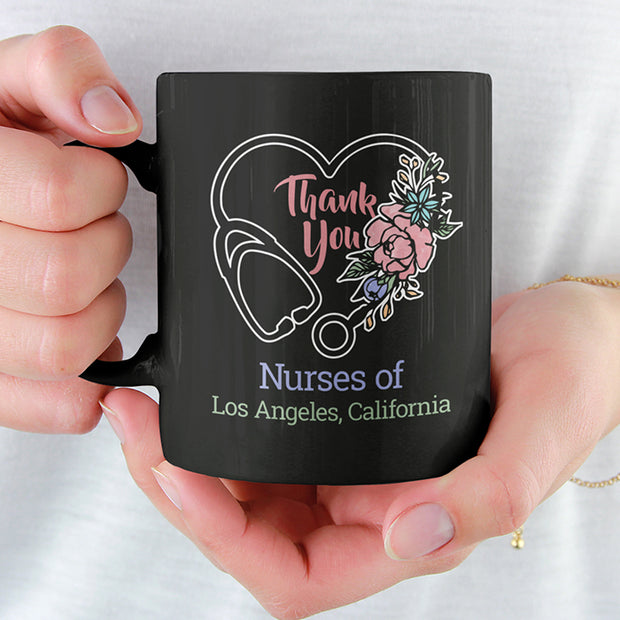 Personalized Nurse Heart Coffee Mug