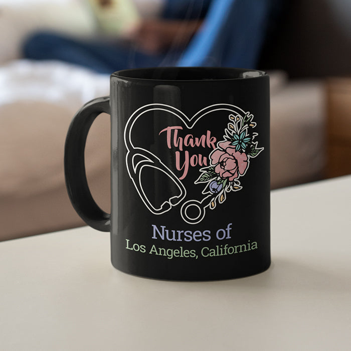 Personalized Nurse Heart Coffee Mug