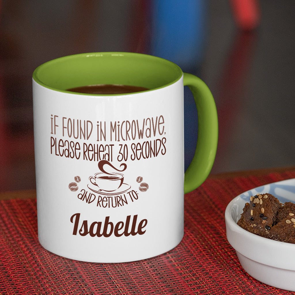 If Found Coffee Mug, White with Colored Inside and Handle