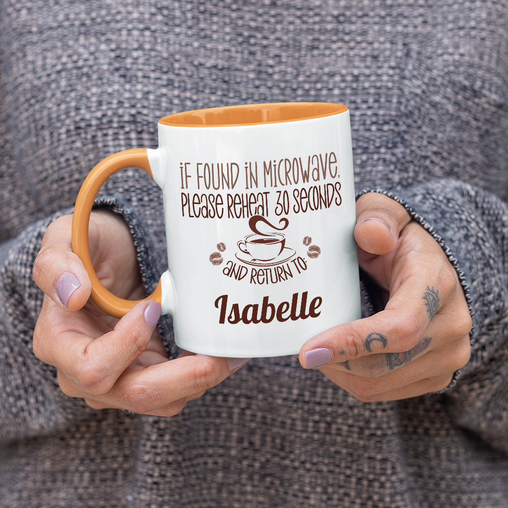 If Found Coffee Mug, White with Colored Inside and Handle