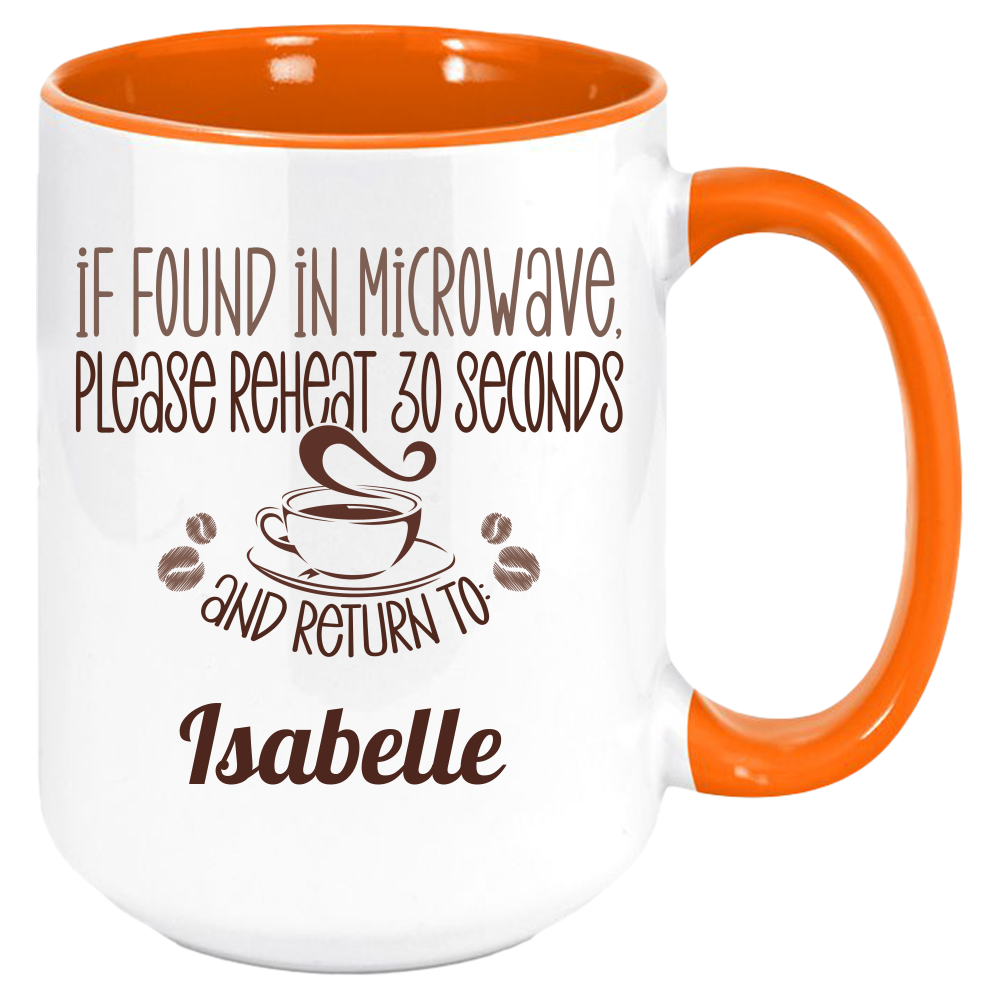 If Found Coffee Mug, White with Colored Inside and Handle