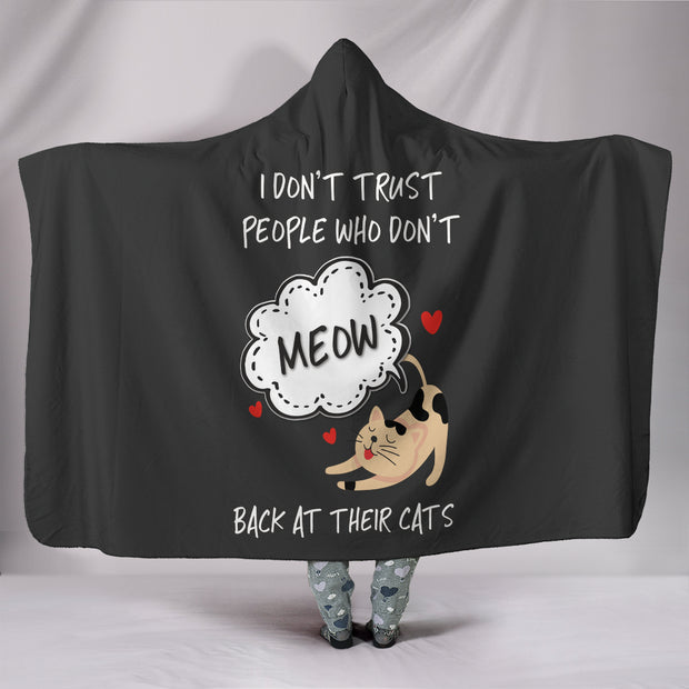 NP Meow Back At Their Cats Hooded Blanket