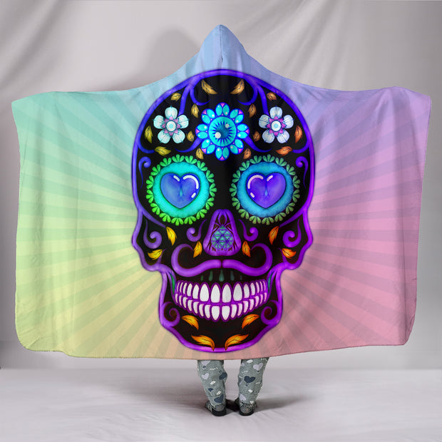 Sugar Skull Lover Hooded Blanket for Lovers of Sugar Skulls