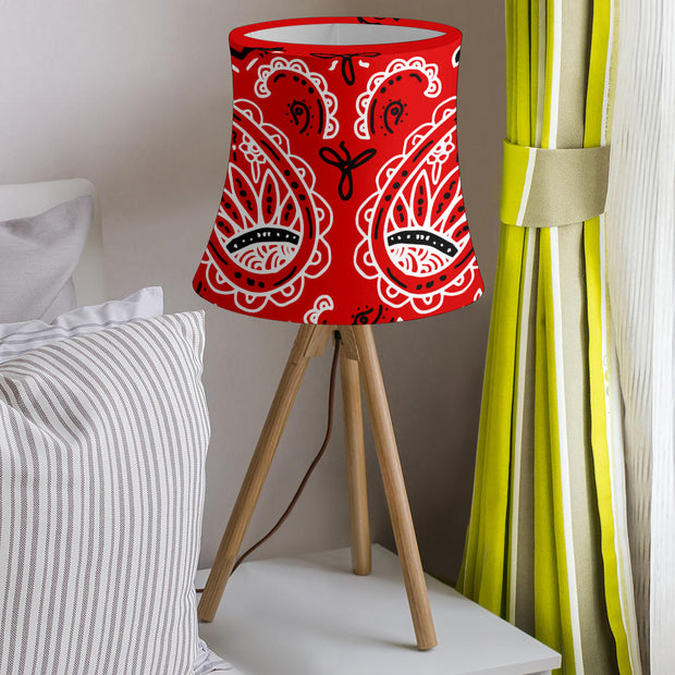 Western Red Paisley Drum Lampshade