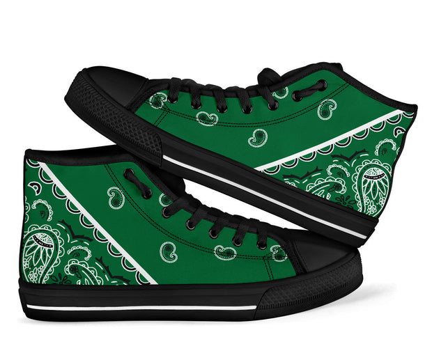 No Box Classic Green Bandana High Top Sneakers