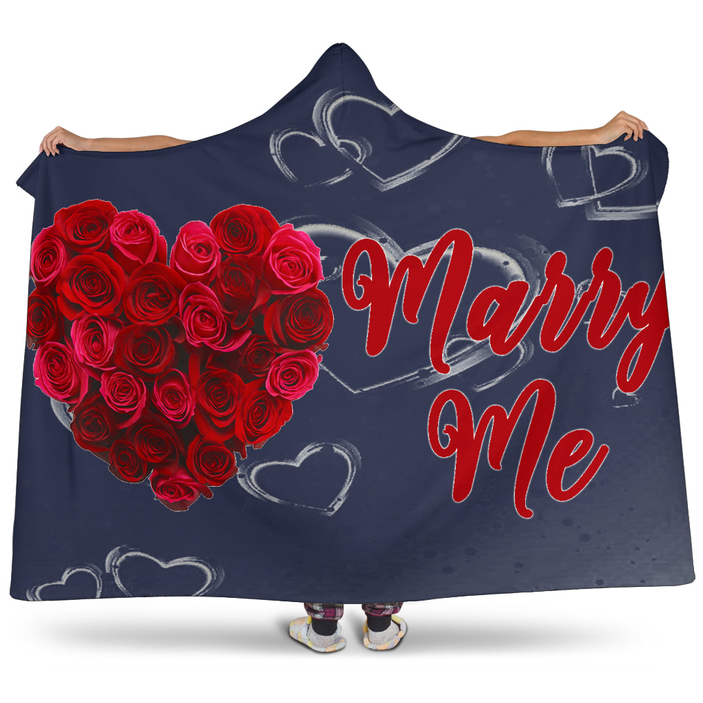 Marry Me Valentine Hooded Blanket