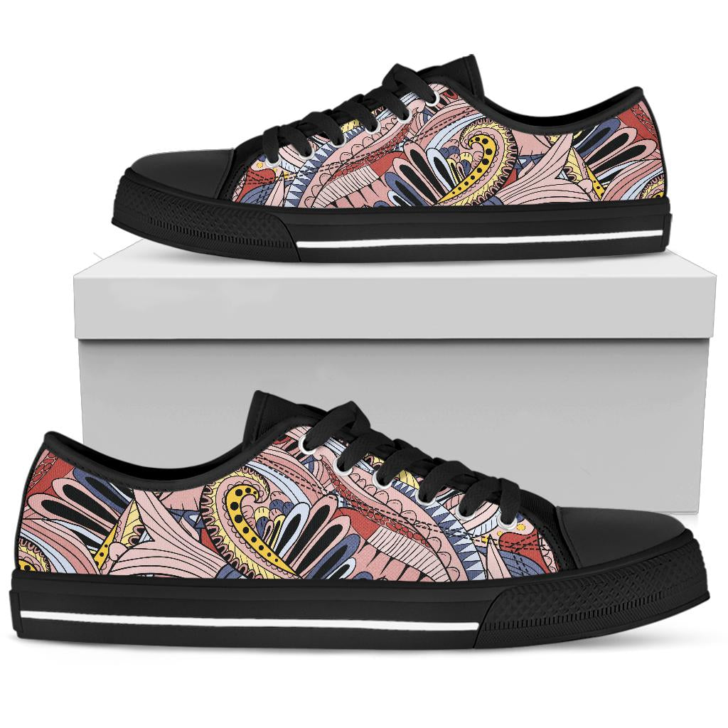 Funky Patterns (Pink) - Low Top Canvas Shoes