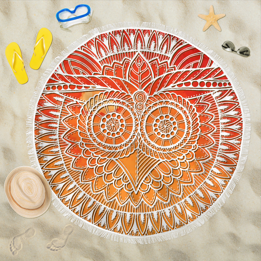 Mandala Owl Beach Blankets