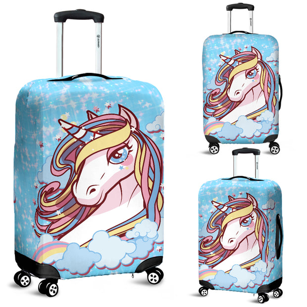 Unicorn Blue Protective Luggage Cover