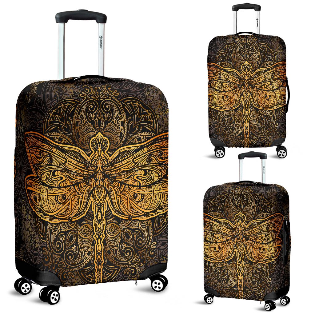 Golden Dragonfly Luggage Cover