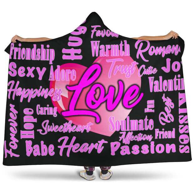 Valentines Day Hooded Blanket