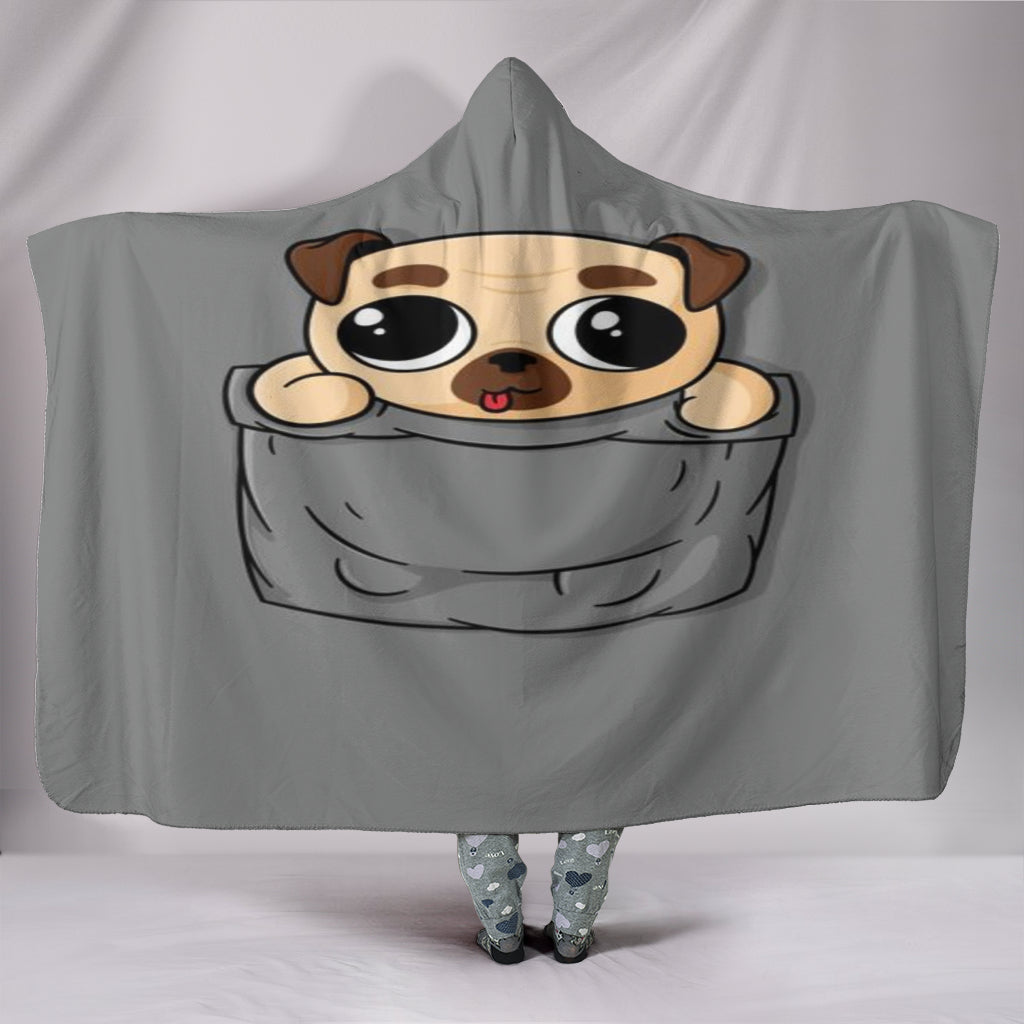 Pug In Pocket Snuglee Hooded Blanket