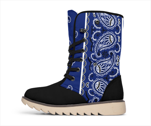 Royal Blue Bandana Women's Polar Boots