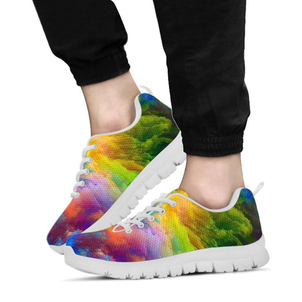 White Tie Dye Burst Festival Sneaker Shoes