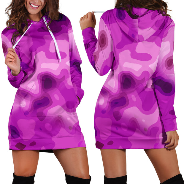 Pretty In Pink Camo Hoodie Dress for Camouflage Lovers