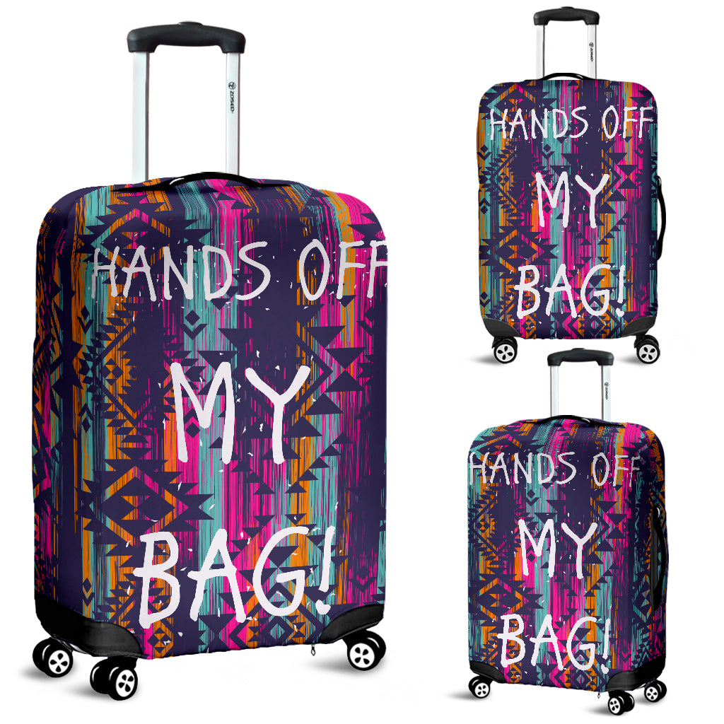 Hands Off Luggage Cover Aztec Pattern