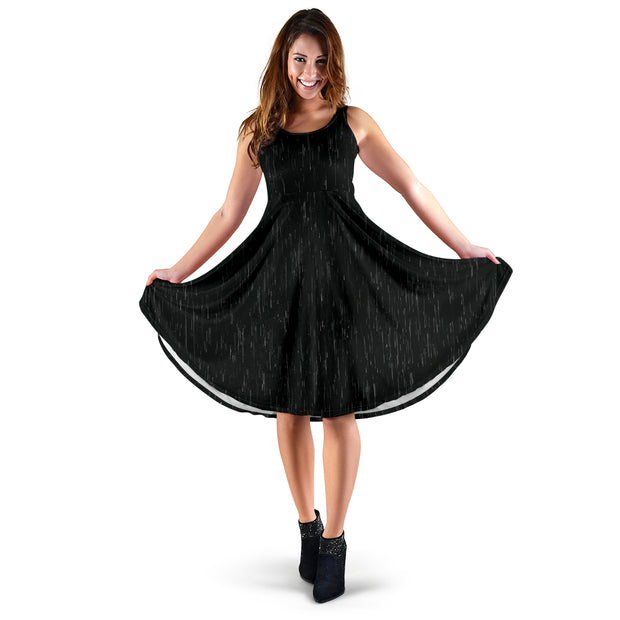 Women's Midi Dress - Black Rain