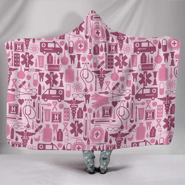 NURSE PINK TOOLS HOODED BLANKET NURSES NURSING