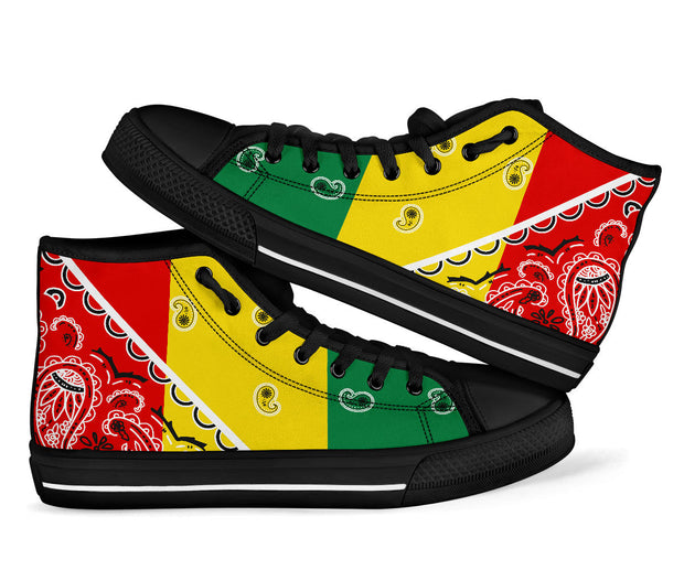 No Box Rasta Bandana High Top Sneakers