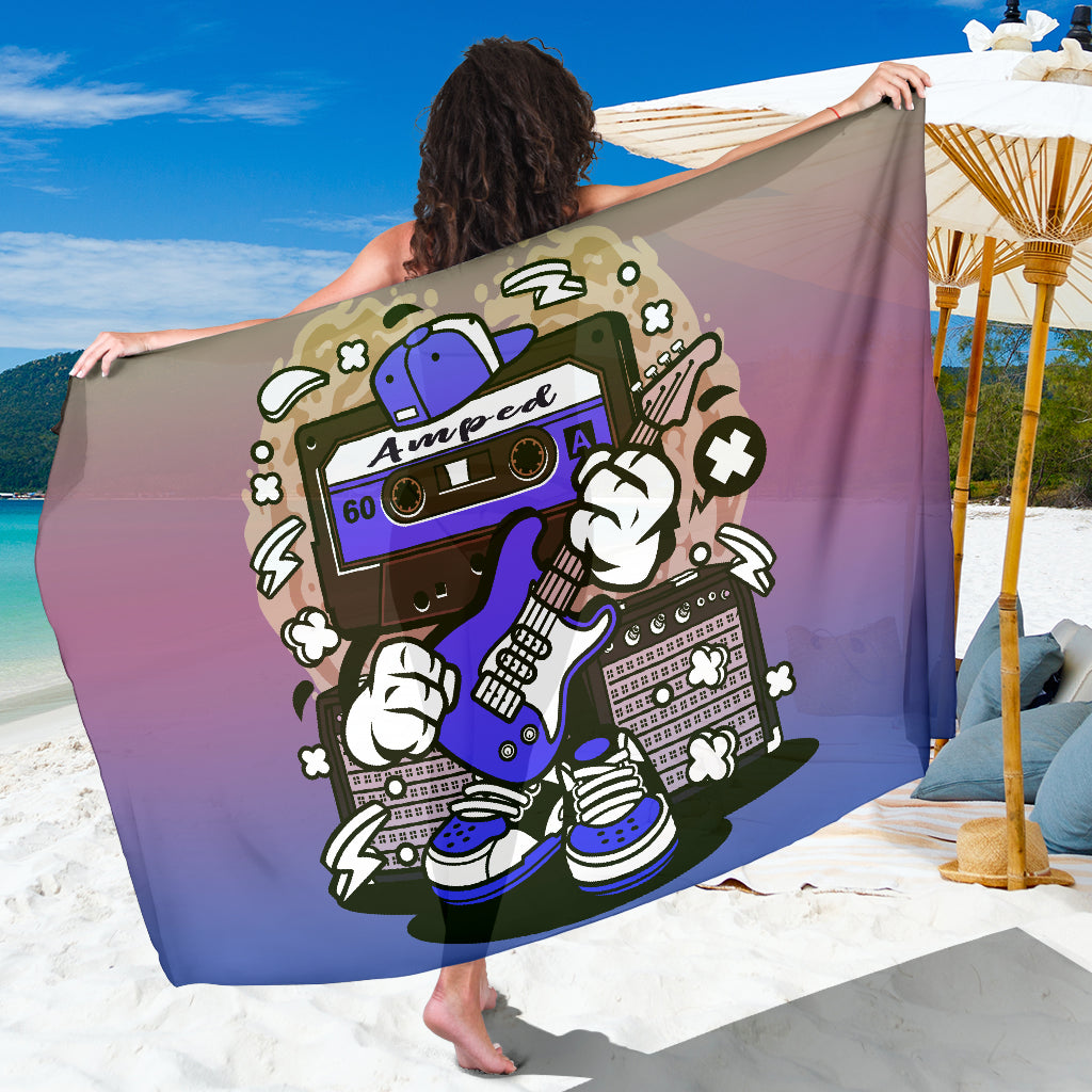 Amped Guitar Sarong for Musicians and Music Freaks