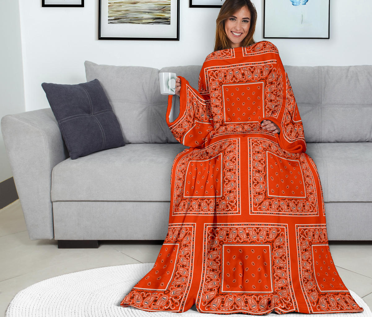 Perfect Orange Bandana Monk Blankets