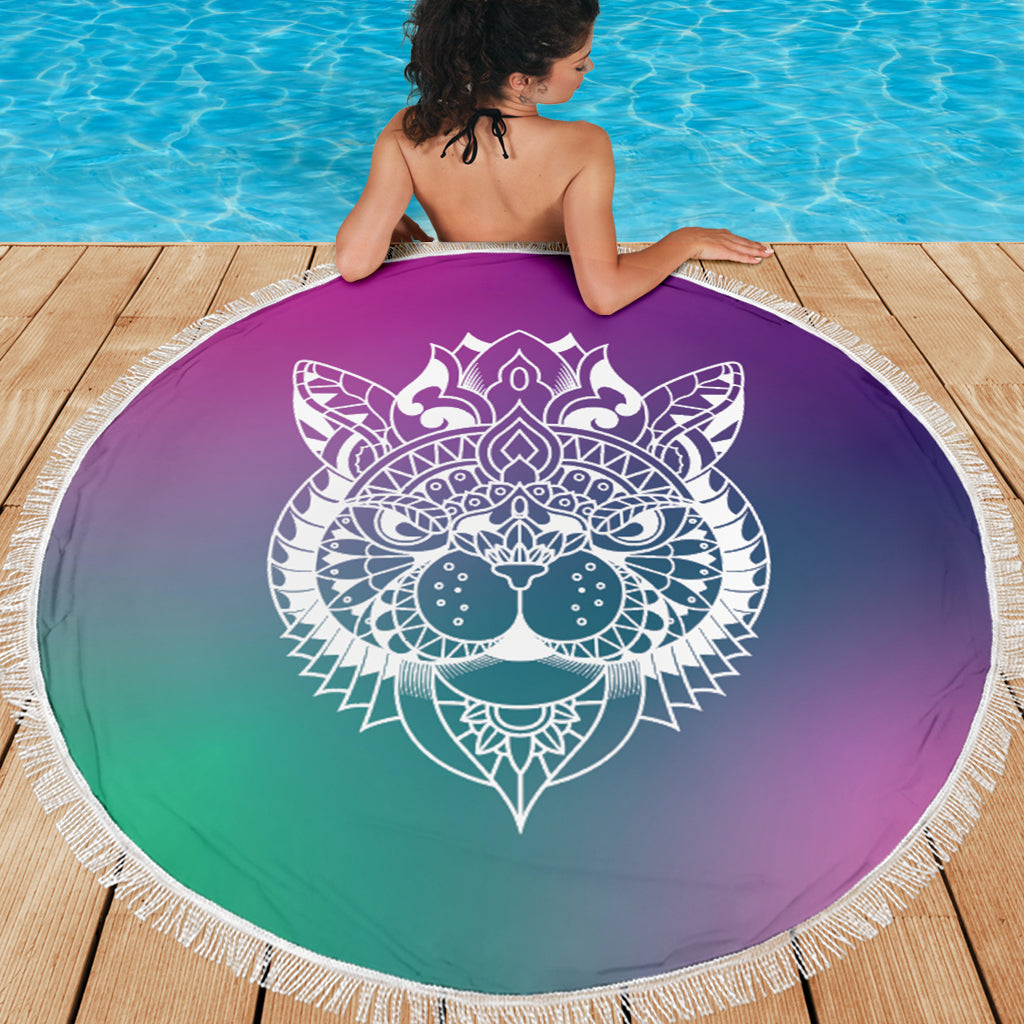 Round Towel Cat Mandala