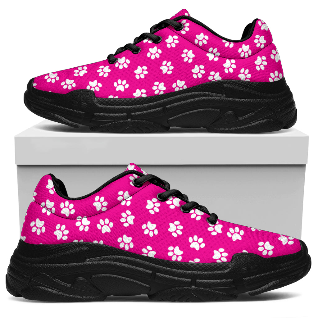 Paw Print Hot Pink Chunky Sneakers