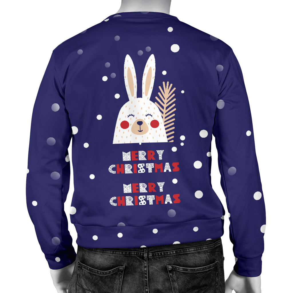 Merry Christmas Bunny Men's Sweater