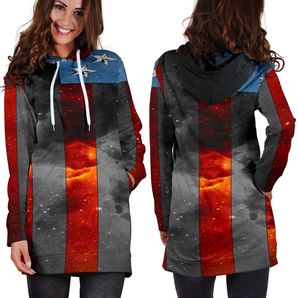 American Space Flag Hoodie Dress
