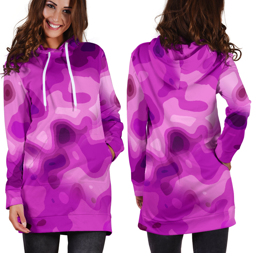 Pretty In Pink Camo Hoodie Dress for Camouflage Lovers