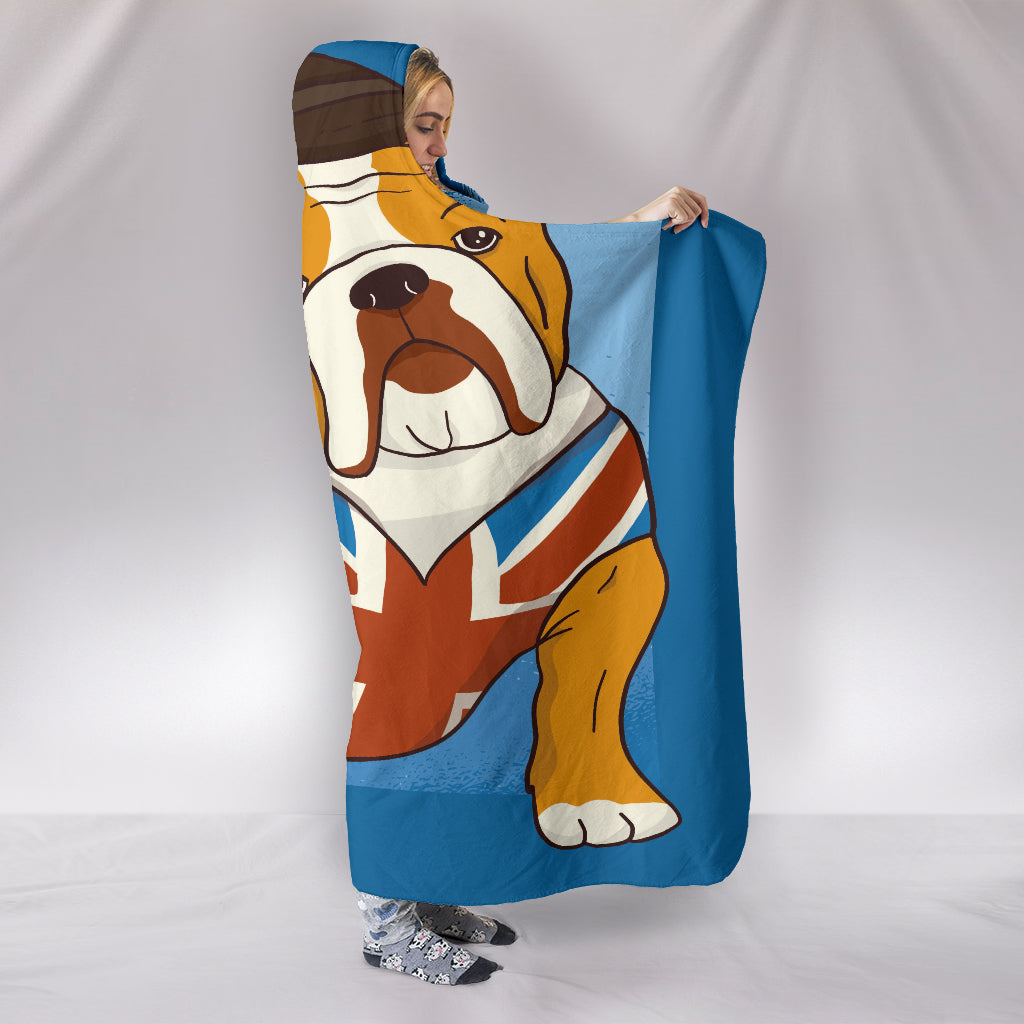 British Bulldog Hooded Blanket