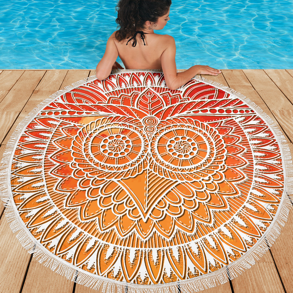 Mandala Owl Beach Blankets